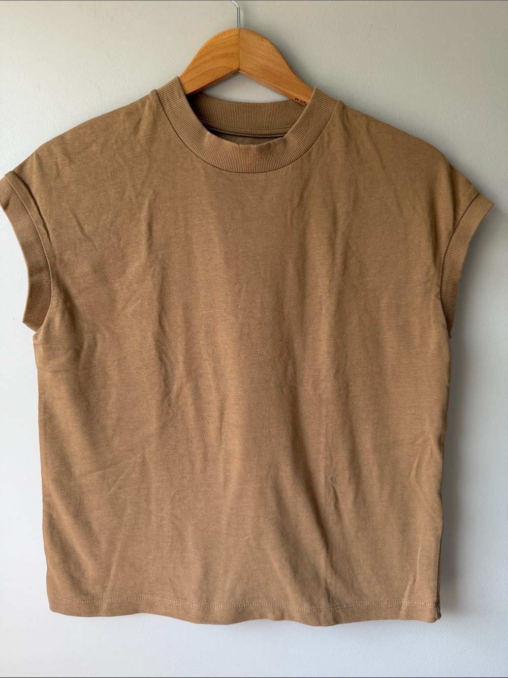 MUJI Classic Crewneck french Sleeve Shirt in Brown size L ( Japanese size)